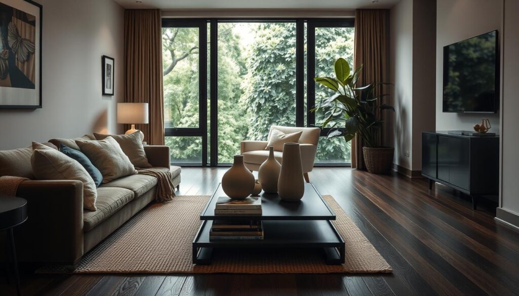 dodatki do wnętrz z ciemną podłogą