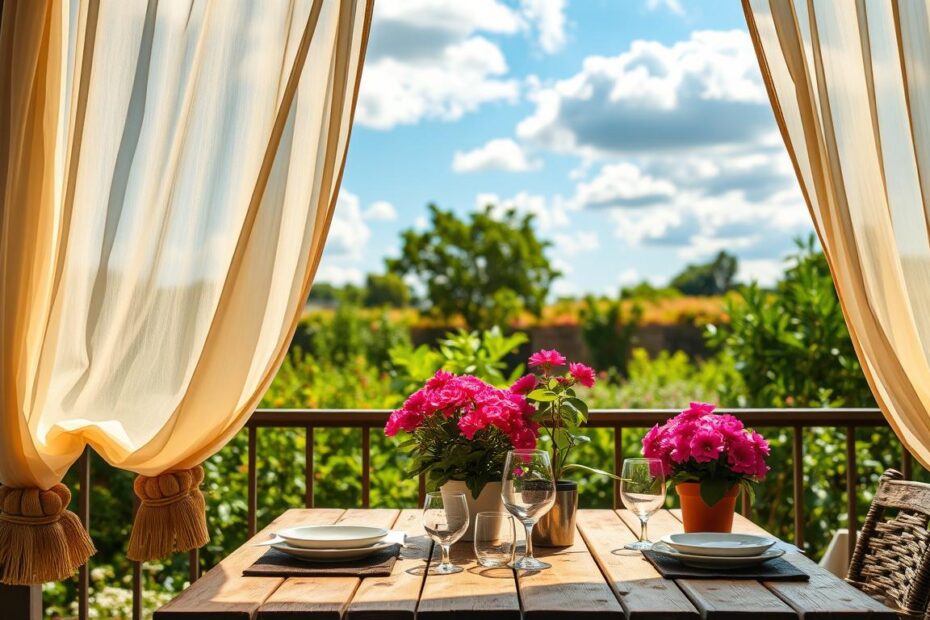 Czym obciążyć zasłony na tarasie