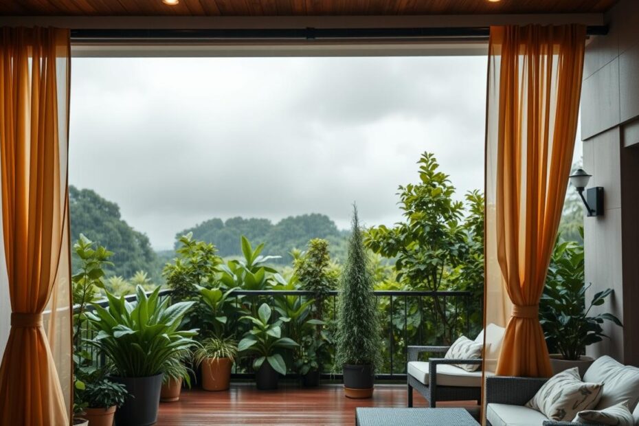 Jak osłonić boki tarasu przed deszczem